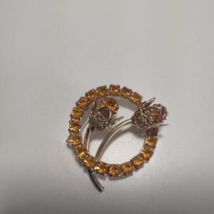 Unsigned vintage yellow flower broach